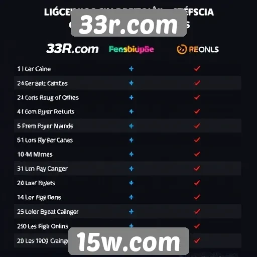 Comparação de desempenho entre 33r.com e concorrentes